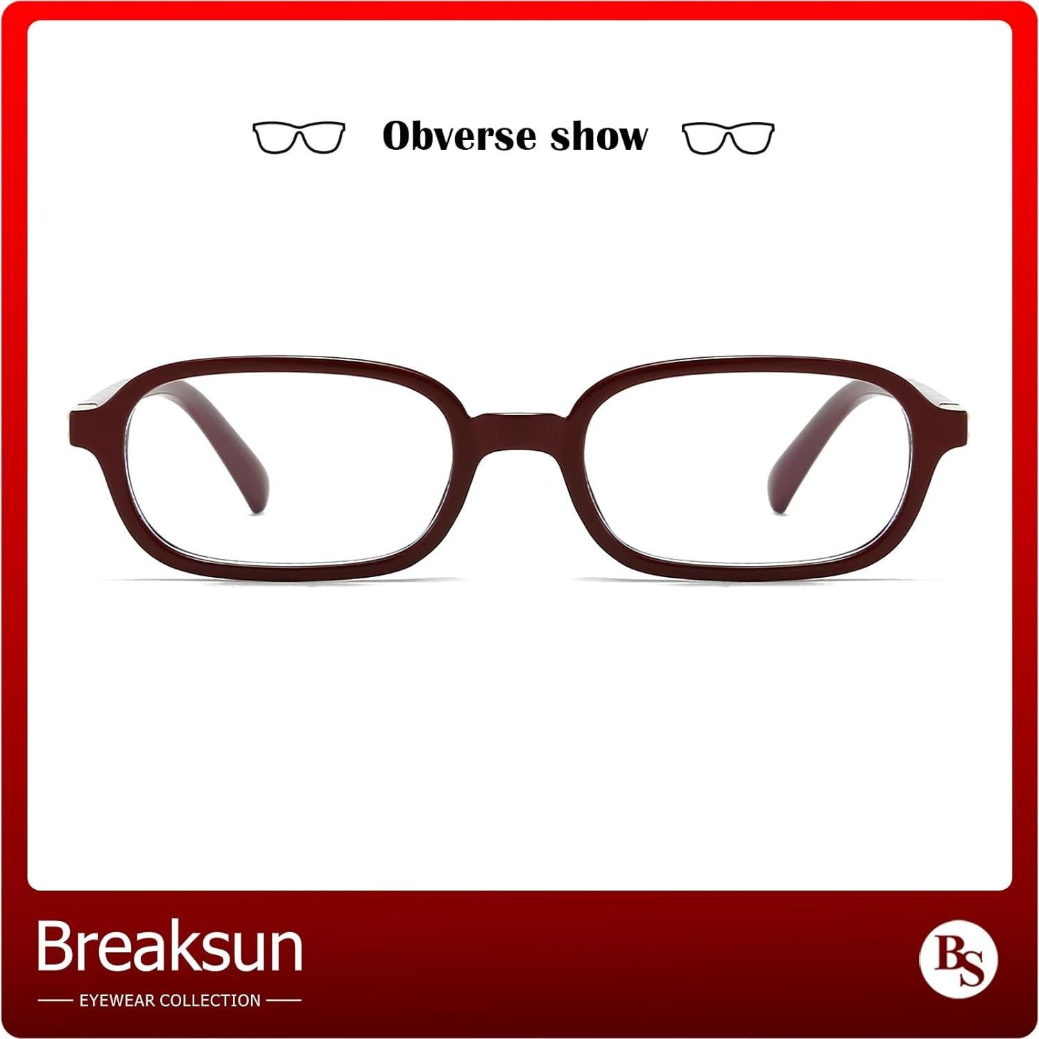 Gafas Retro Breaksun B70 Bloqueo Luz Azul 60mm Rojo