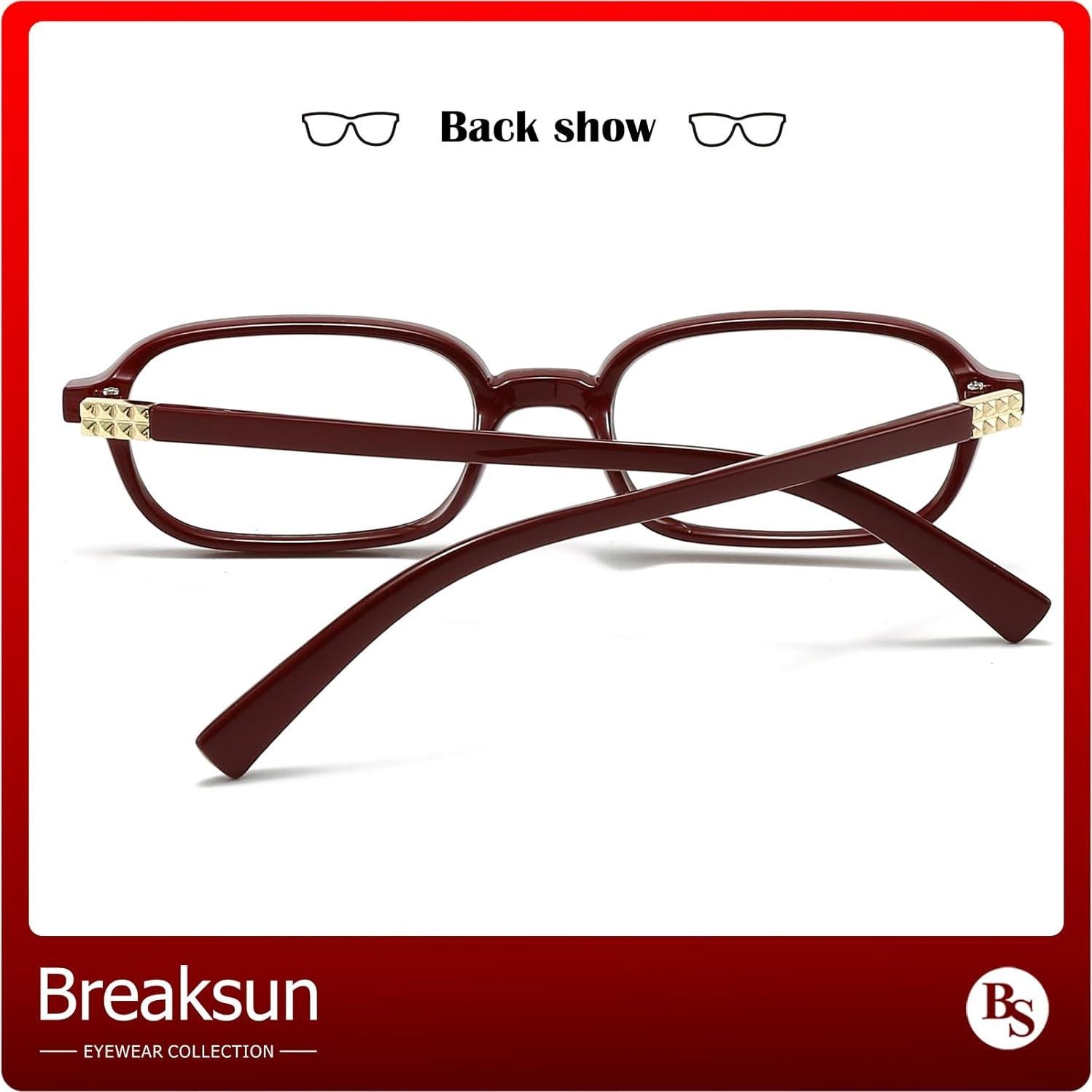 Gafas Retro Breaksun B70 Bloqueo Luz Azul 60mm Rojo