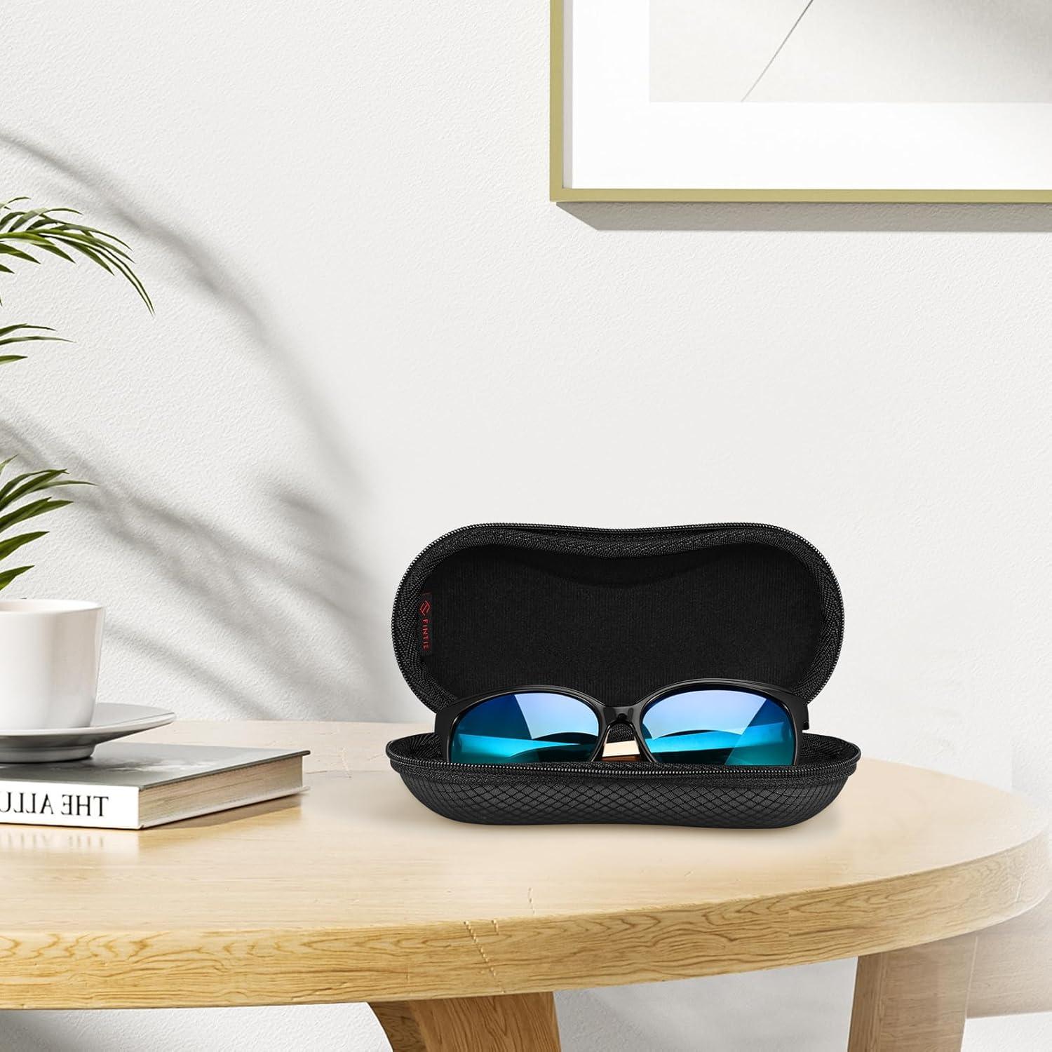 Funda de Gafas Fintie Negra, Estuche Duro EVA a Prueba de Golpes