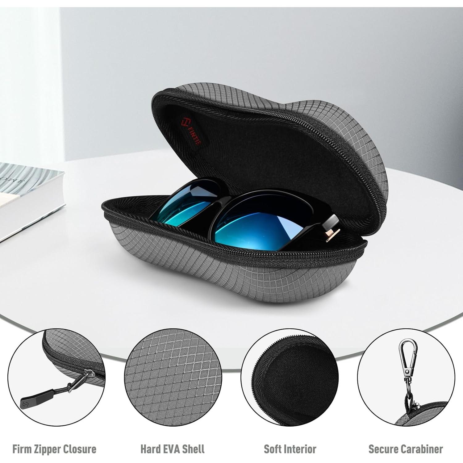 Funda Dura Fintie para Gafas Deportivas con Mosquetón