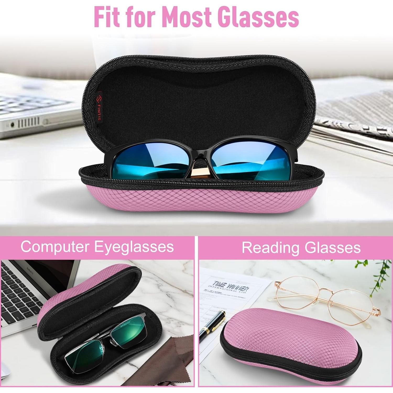 Funda Dura Fintie para Gafas Deportivas Rosa con Mosquetón