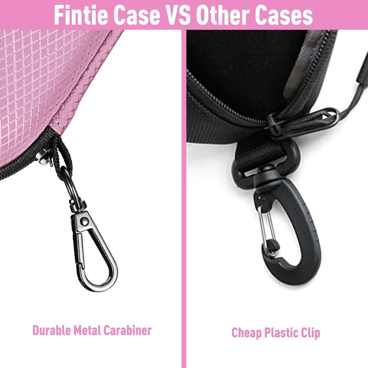 Funda Dura Fintie para Gafas Deportivas Rosa con Mosquetón