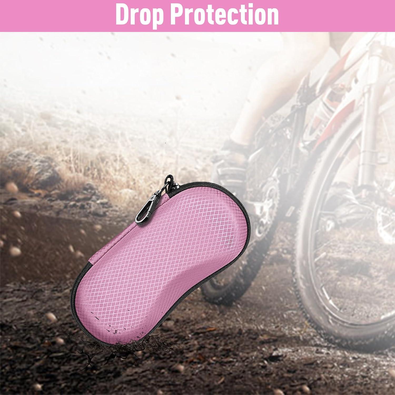 Funda Dura Fintie para Gafas Deportivas Rosa con Mosquetón