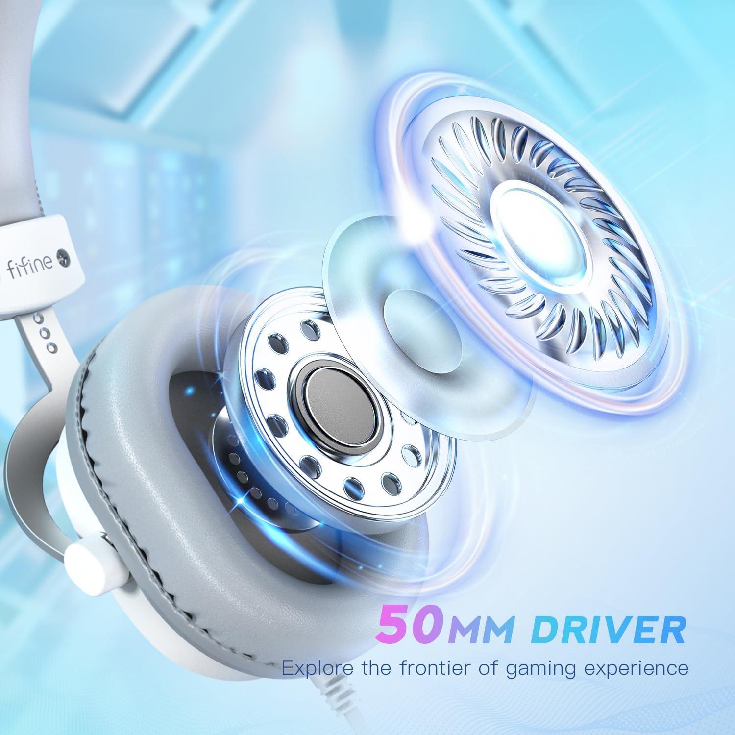 Auriculares USB FIFINE H9W con Mezclador de Audio y Micrófono