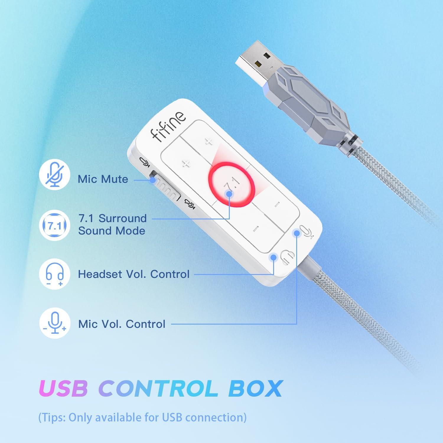 Auriculares USB FIFINE H9W con Mezclador de Audio y Micrófono