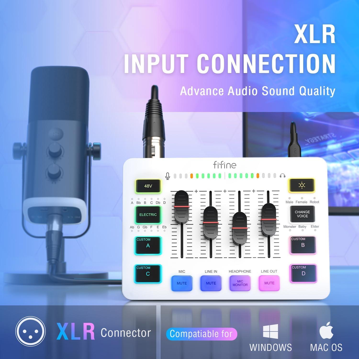 Auriculares USB FIFINE H9W con Mezclador de Audio y Micrófono