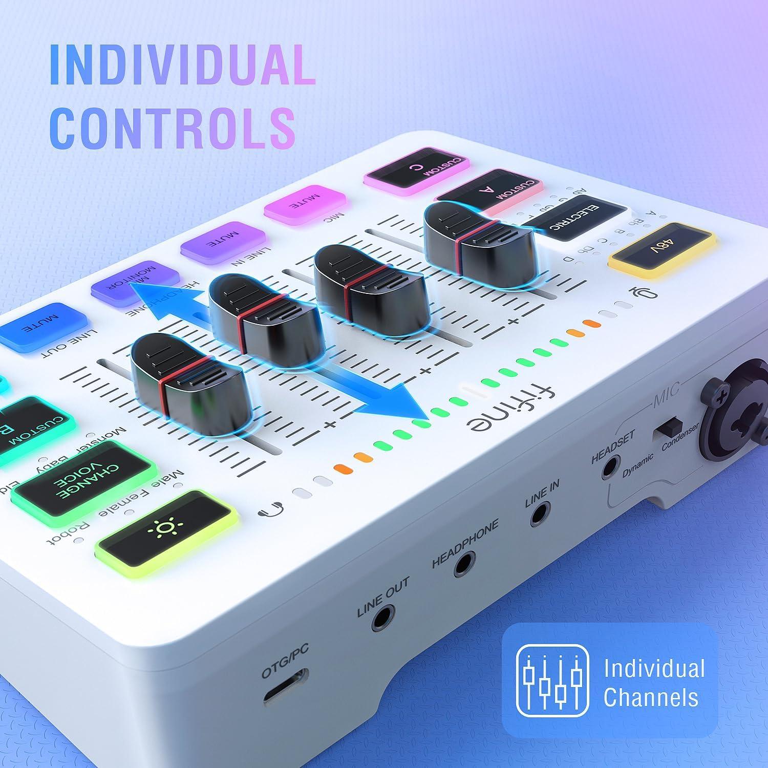 Auriculares USB FIFINE H9W con Mezclador de Audio y Micrófono