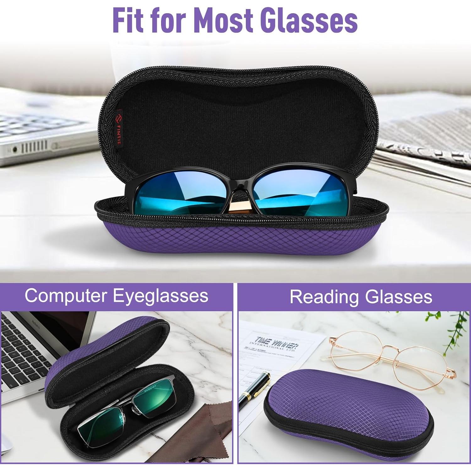Funda de Gafas Fintie AGSB Dura EVA con Mosquetón Violeta
