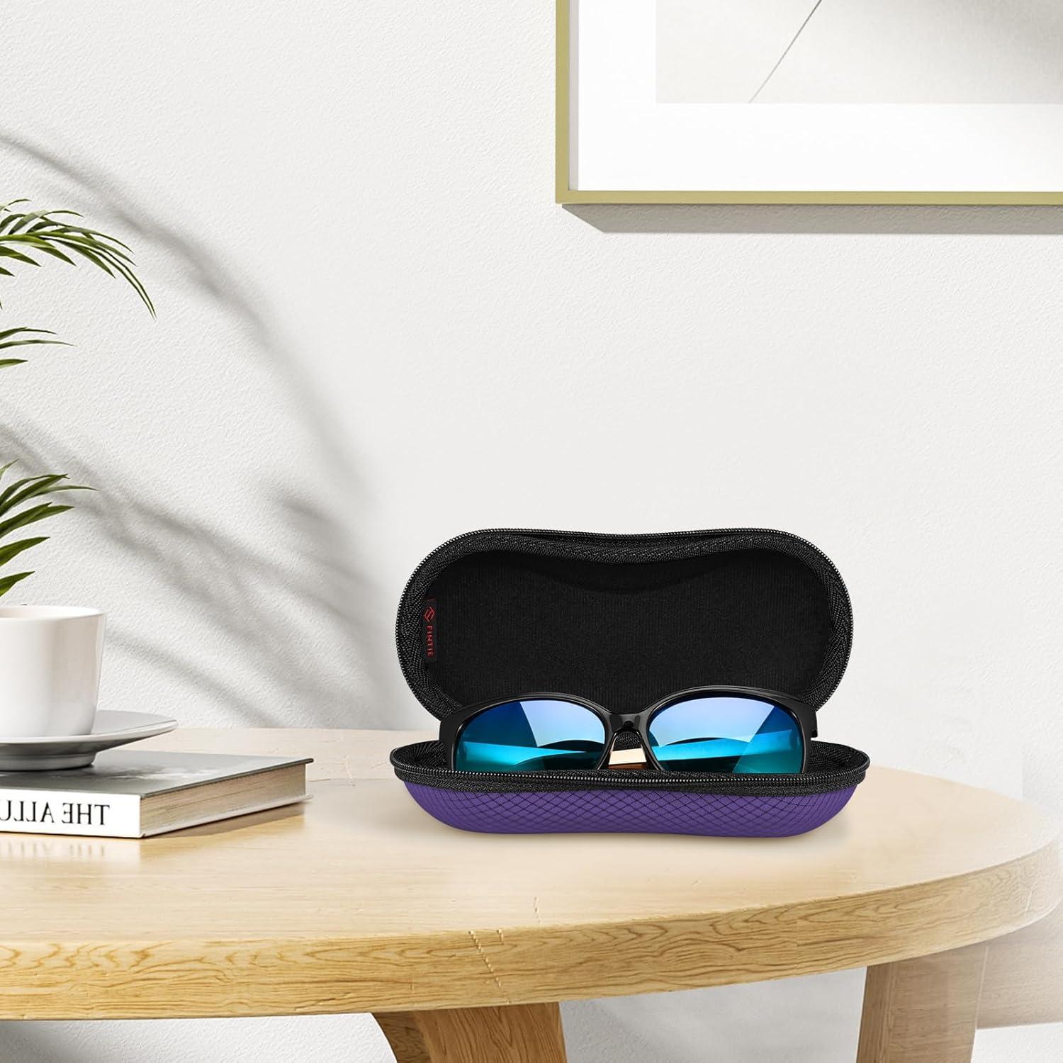 Funda de Gafas Fintie AGSB Dura EVA con Mosquetón Violeta