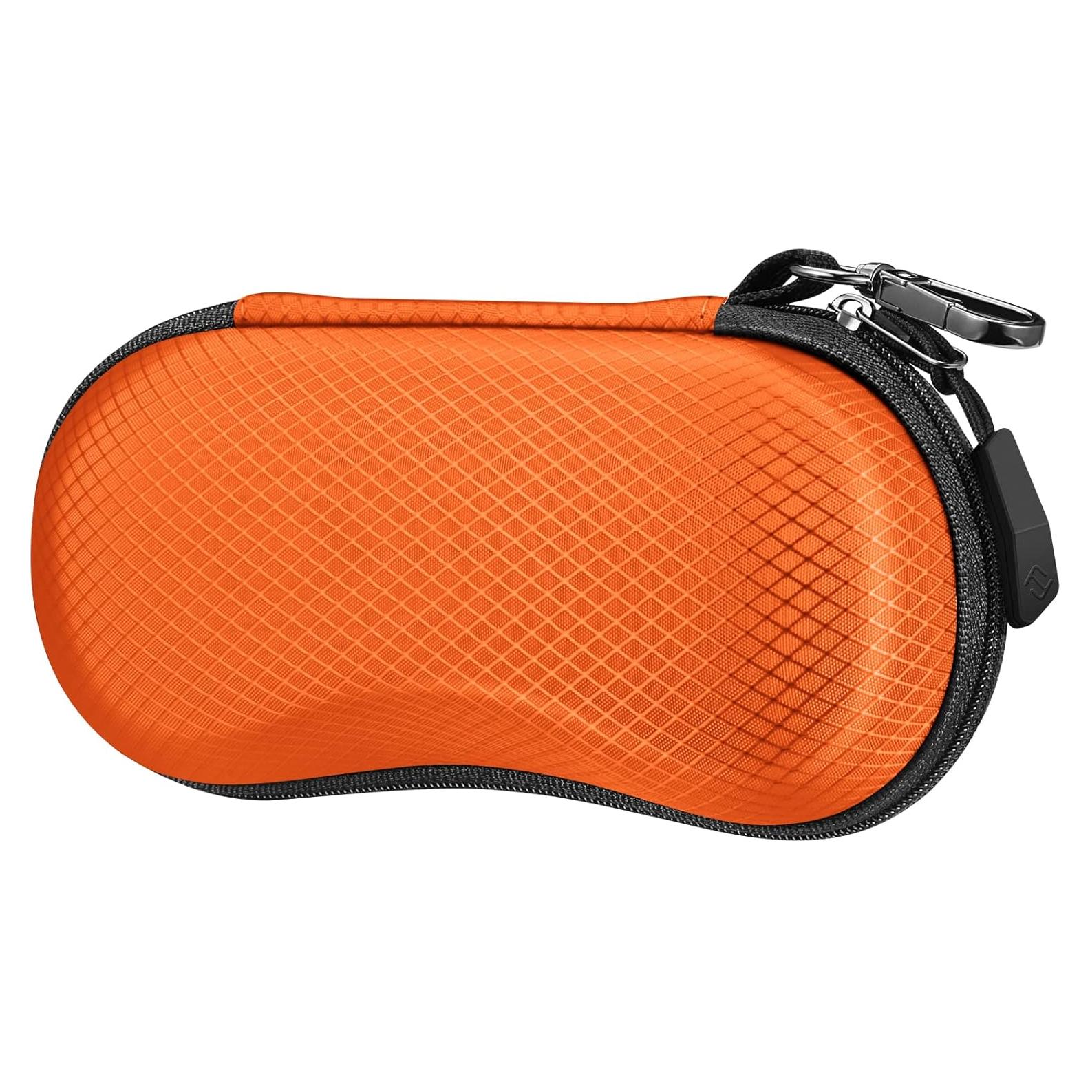 Funda Dura Fintie para Gafas Deportivas Naranja con Mosquetón