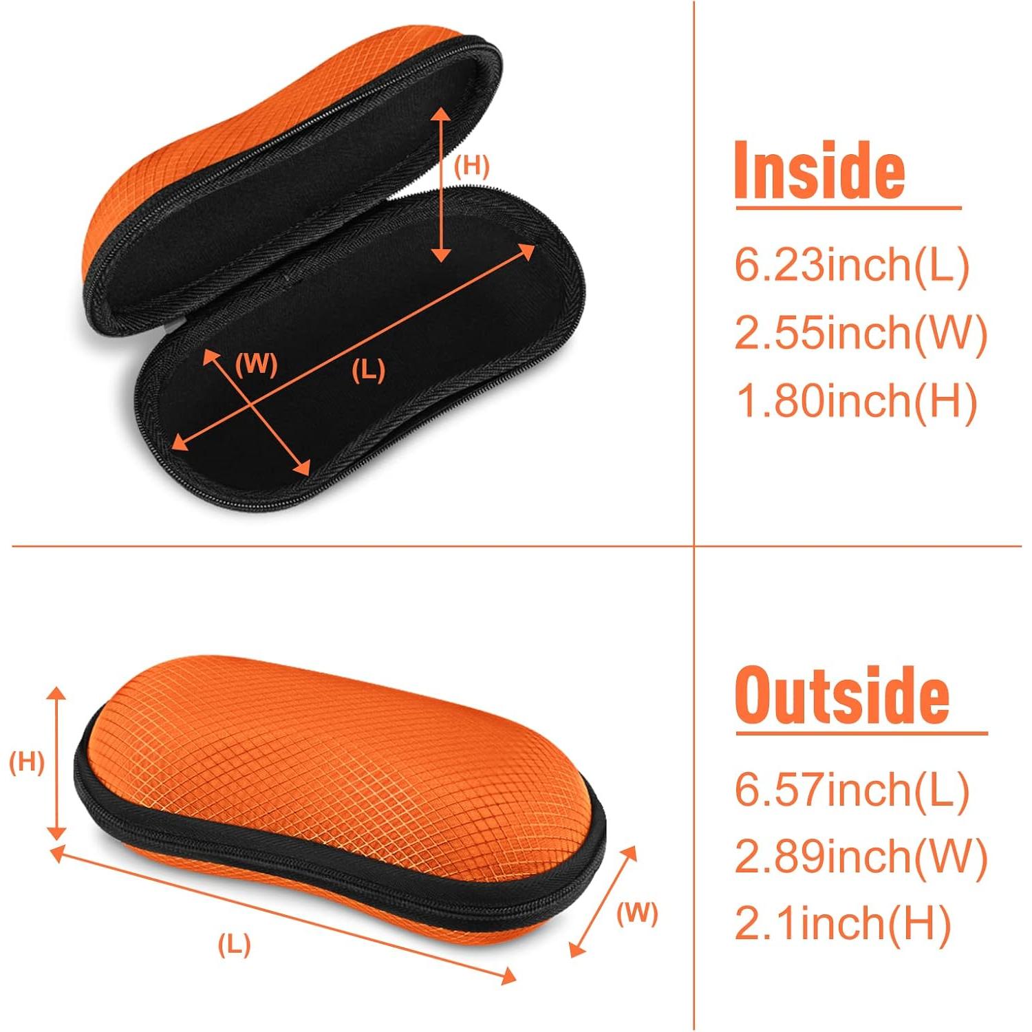 Funda Dura Fintie para Gafas Deportivas Naranja con Mosquetón