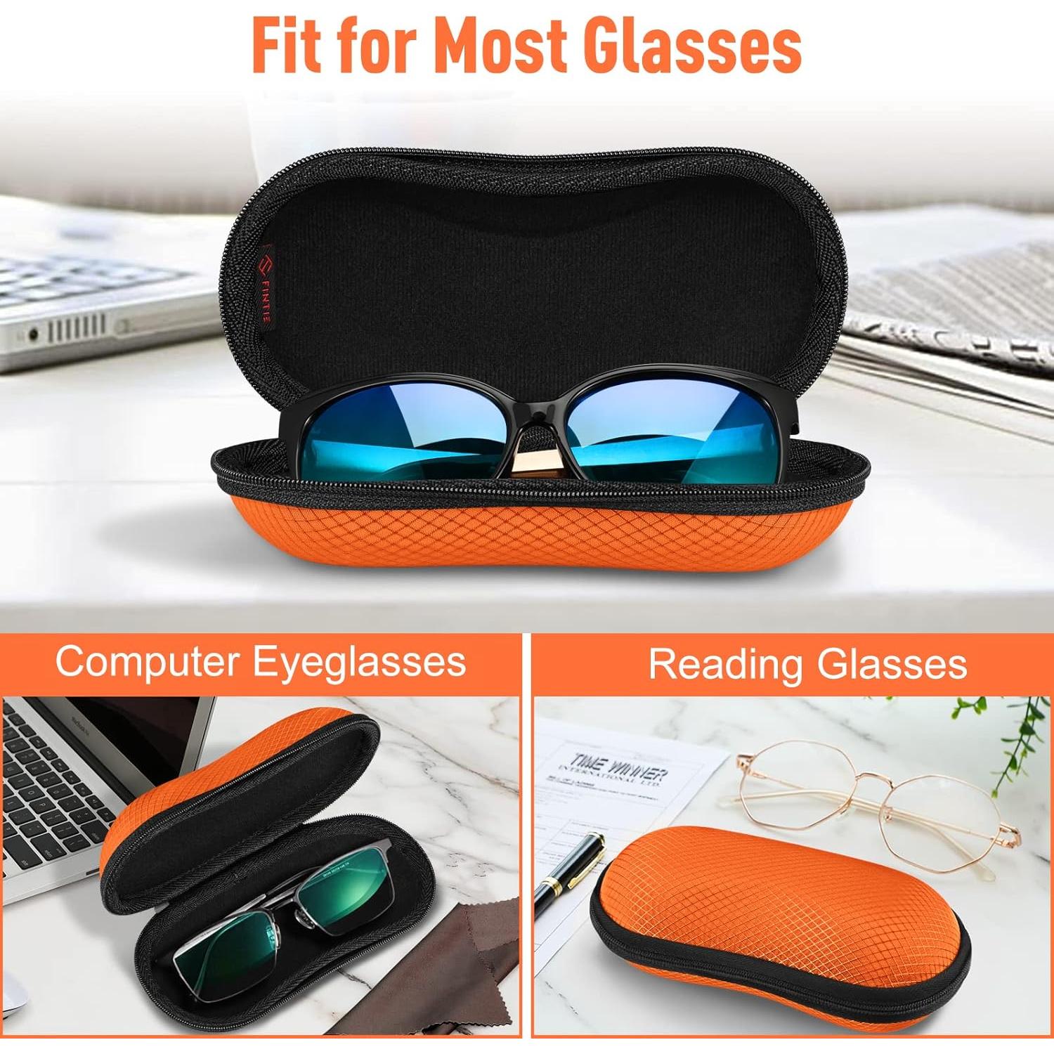 Funda Dura Fintie para Gafas Deportivas Naranja con Mosquetón