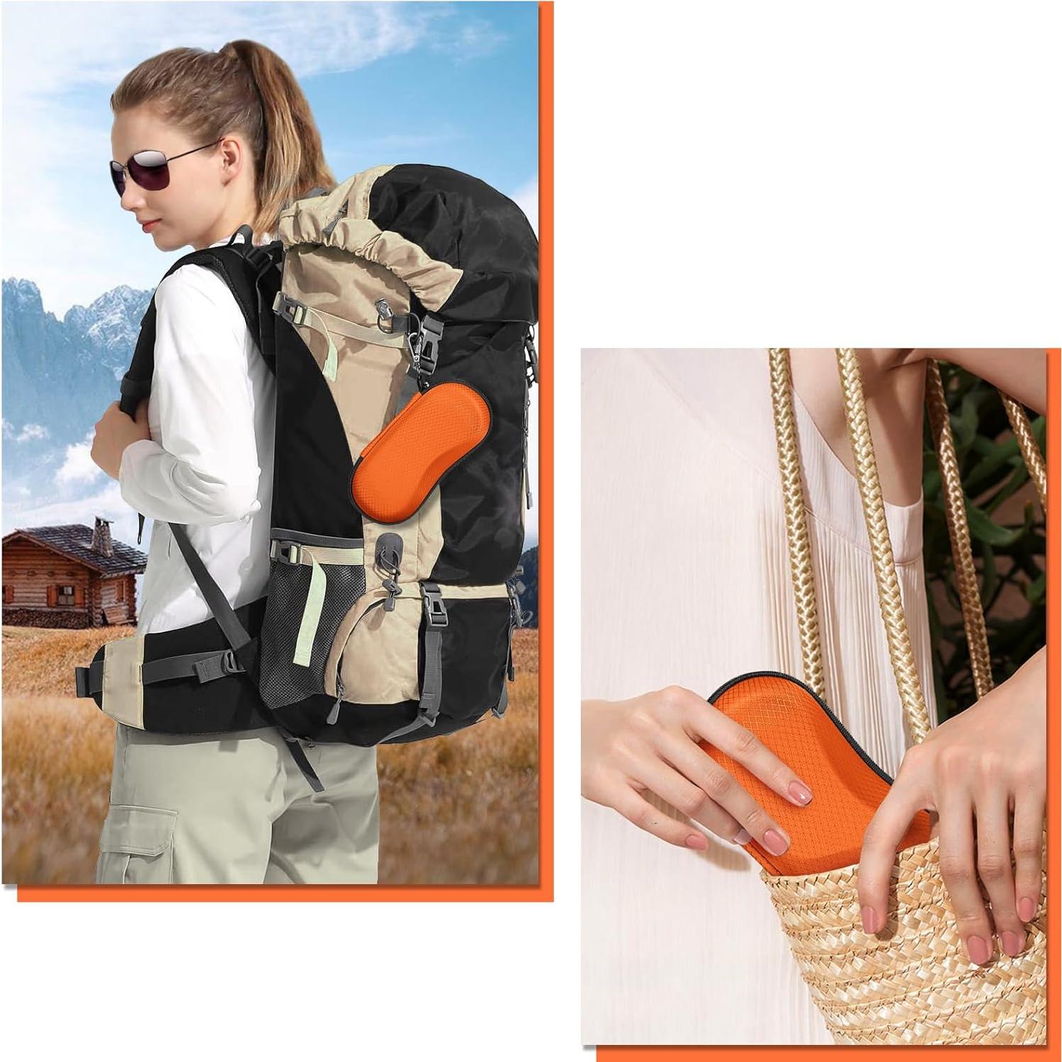 Funda Dura Fintie para Gafas Deportivas Naranja con Mosquetón