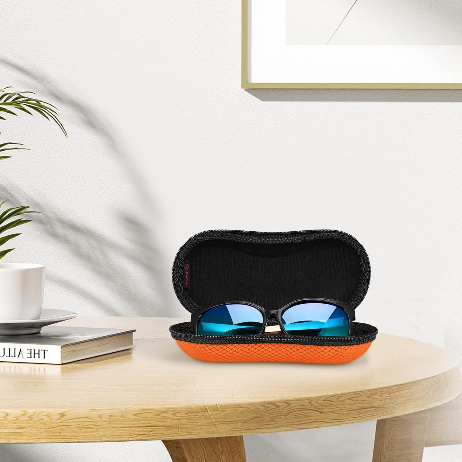 Funda Dura Fintie para Gafas Deportivas Naranja con Mosquetón