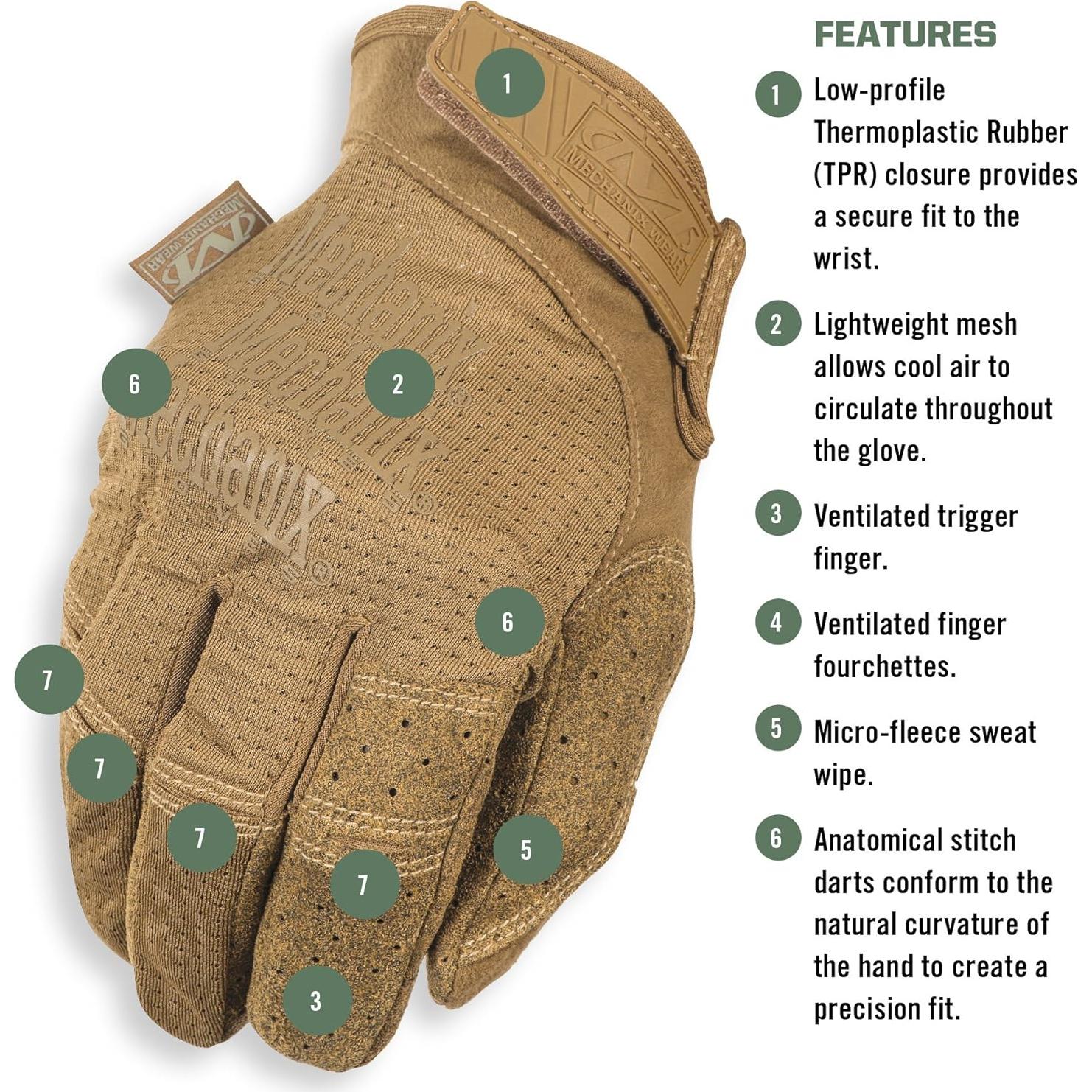 Guantes Mechanix Wear Specialty Vent Tácticos Marrón Grande