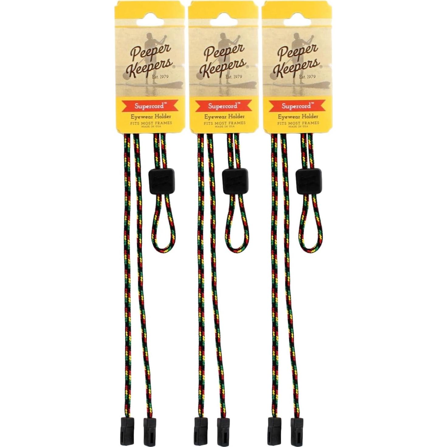 Retenedor de Gafas Peeper Keepers 3 Pack Rasta Multi Ajustable