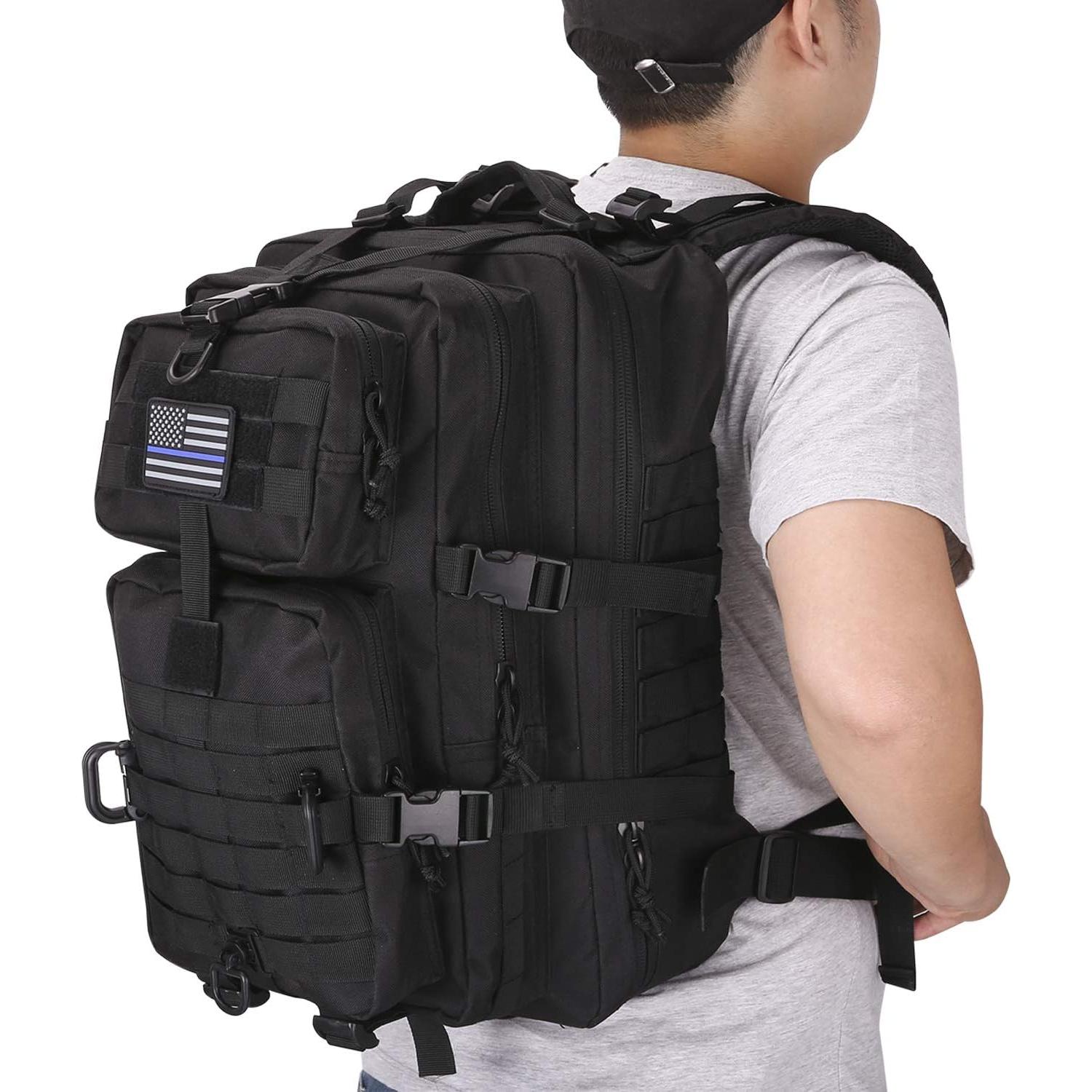 Mochila Táctica Militar MOLLE 40L Negra para Camping