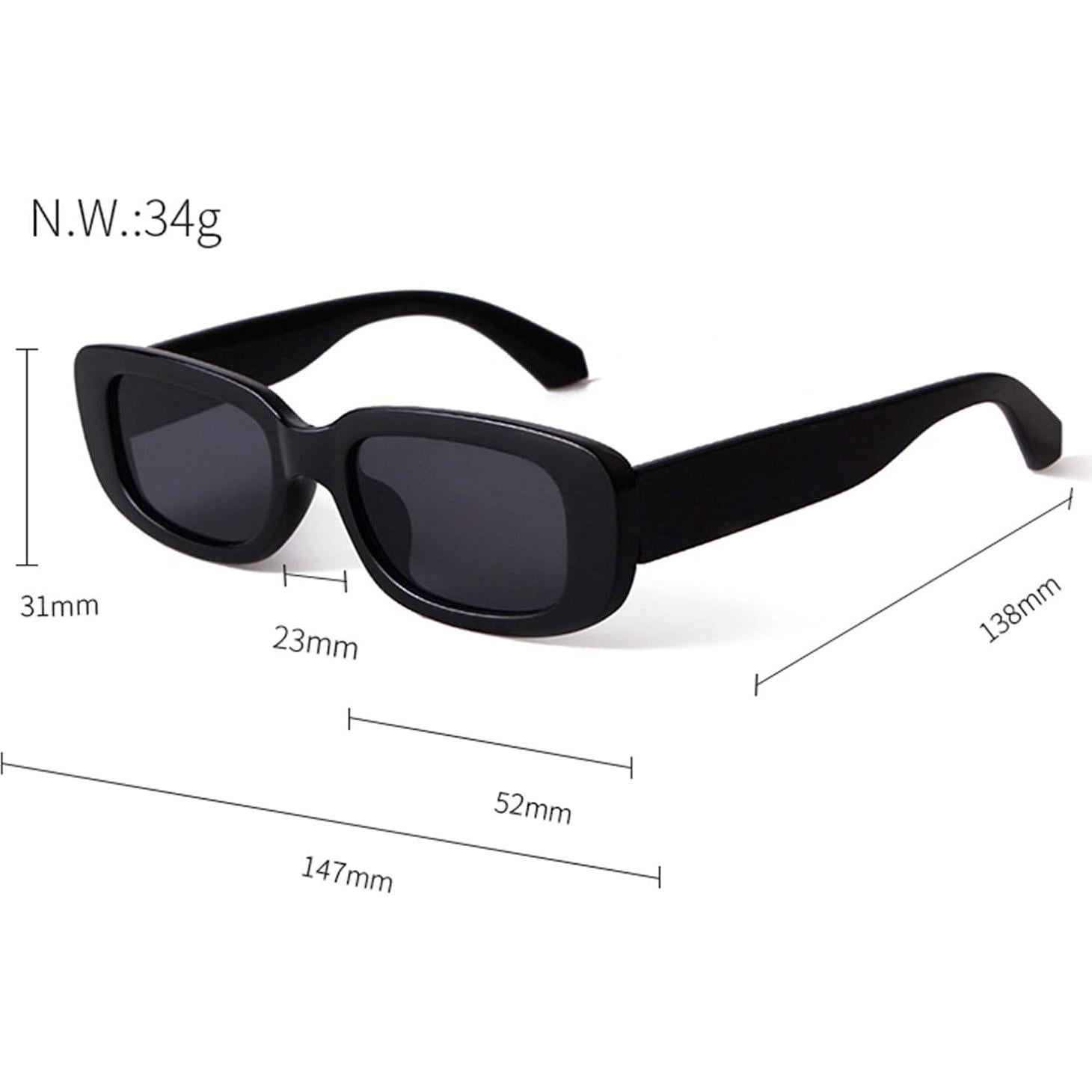 Gafas de sol rectangulares ADE WU unisex retro 90s UV400