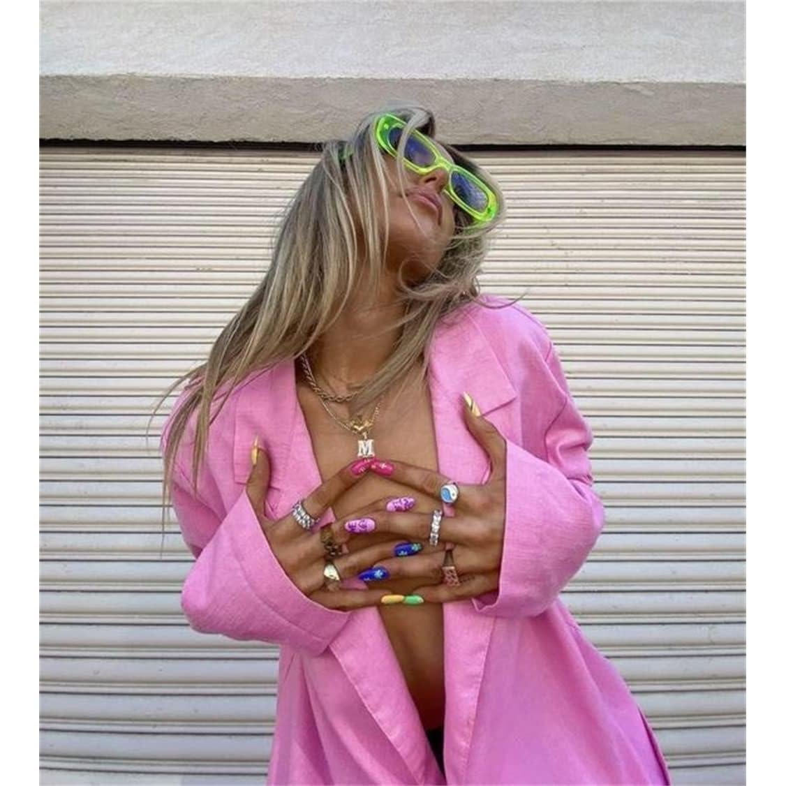 Gafas de sol rectangulares ADE WU unisex retro 90s UV400