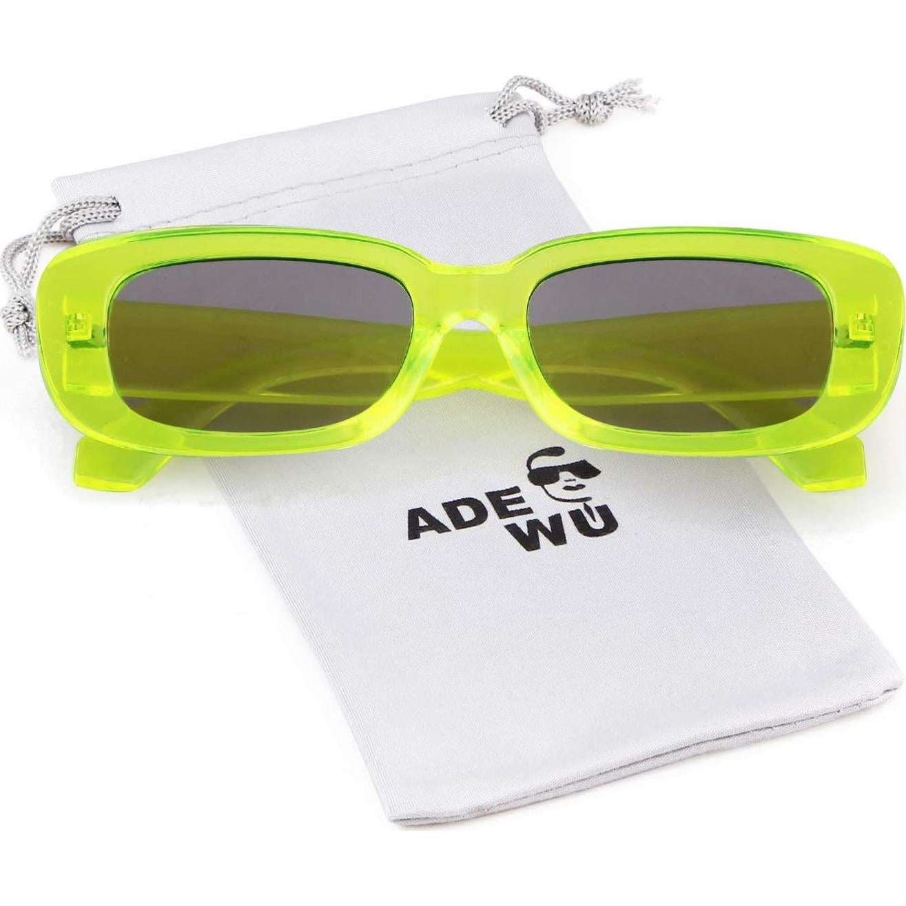 Gafas de sol rectangulares ADE WU unisex retro 90s UV400