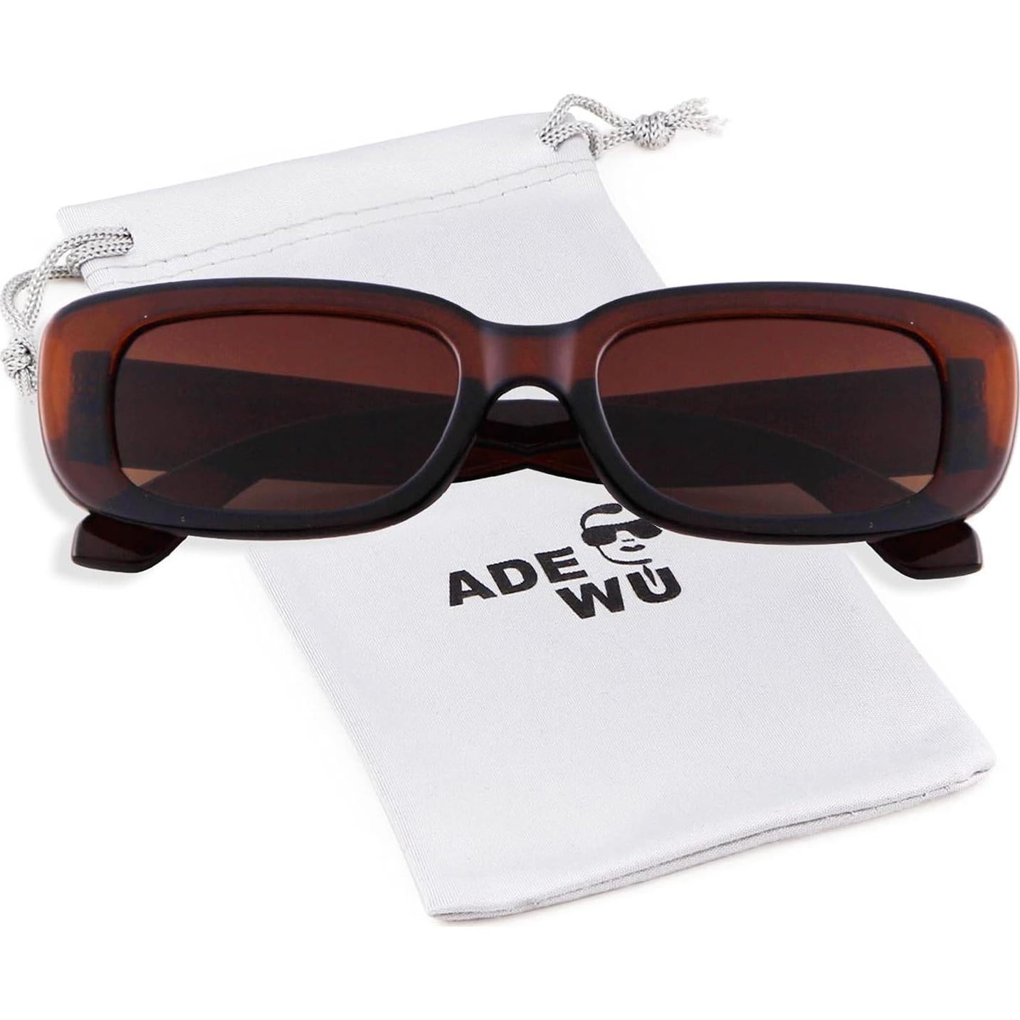 Gafas de sol rectangulares ADE WU unisex retro 90s UV400