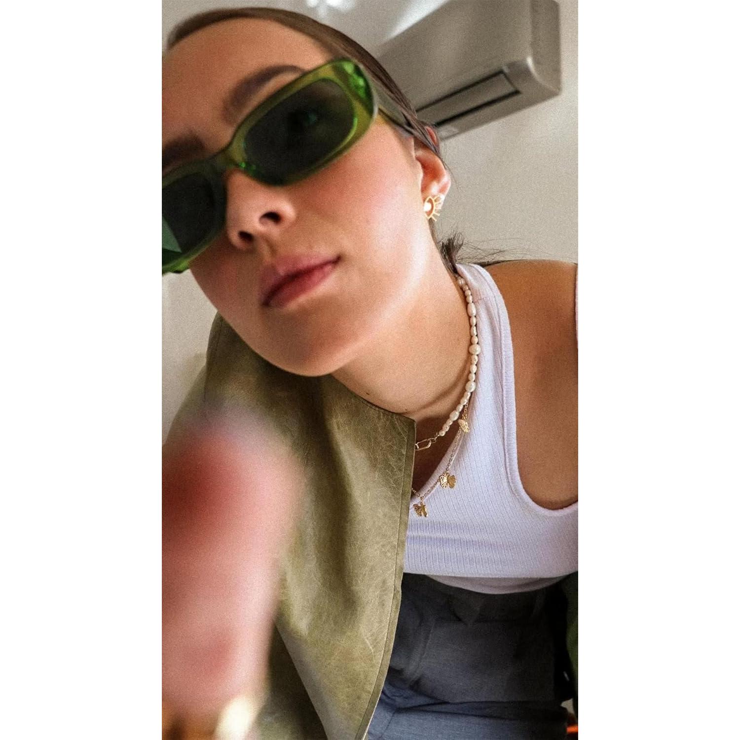 Gafas de sol rectangulares ADE WU unisex retro 90s