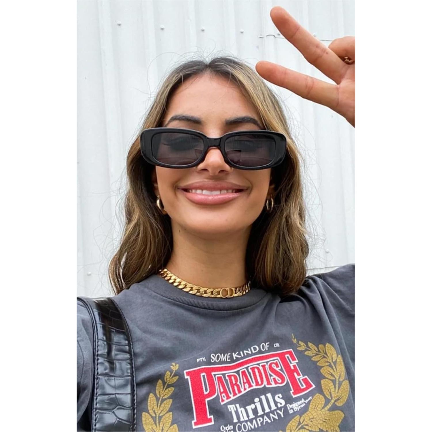 Gafas de sol rectangulares ADE WU unisex retro 90s UV400