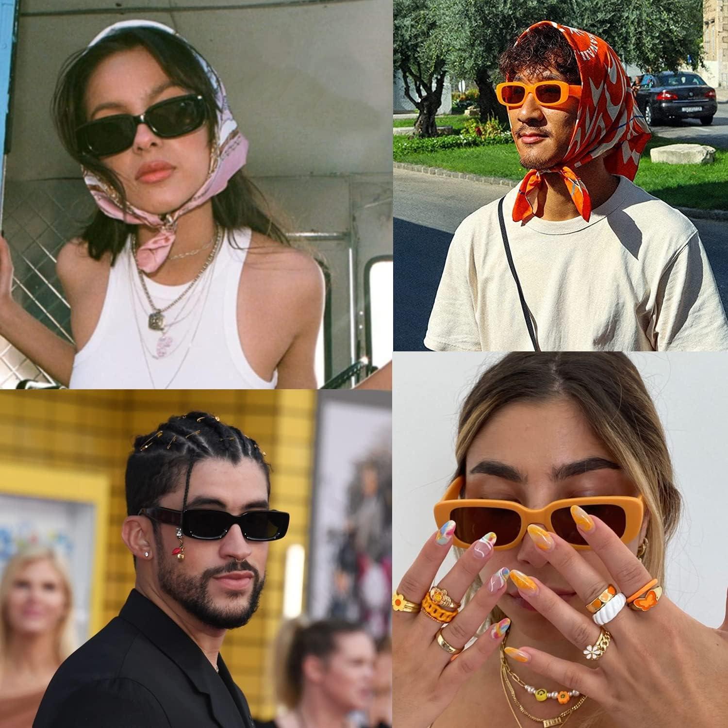 Gafas de sol rectangulares ADE WU unisex retro 90s