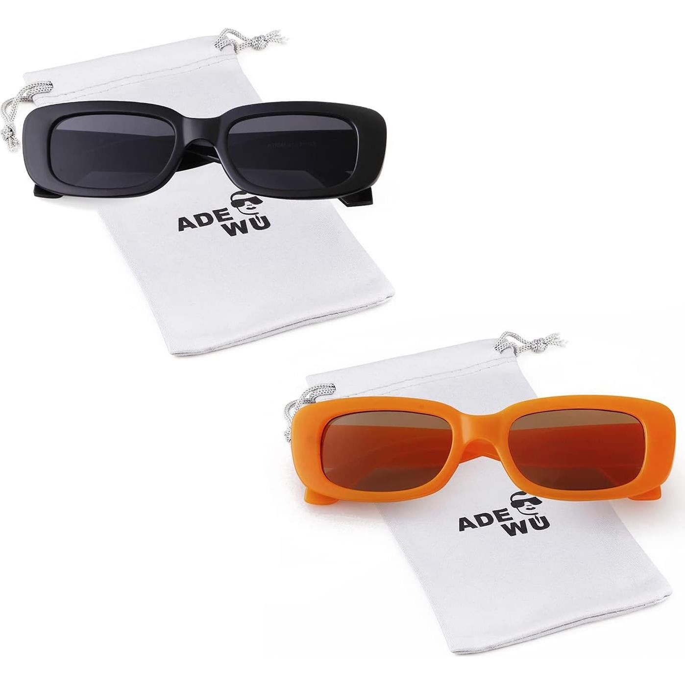 Gafas de sol rectangulares ADE WU unisex retro 90s