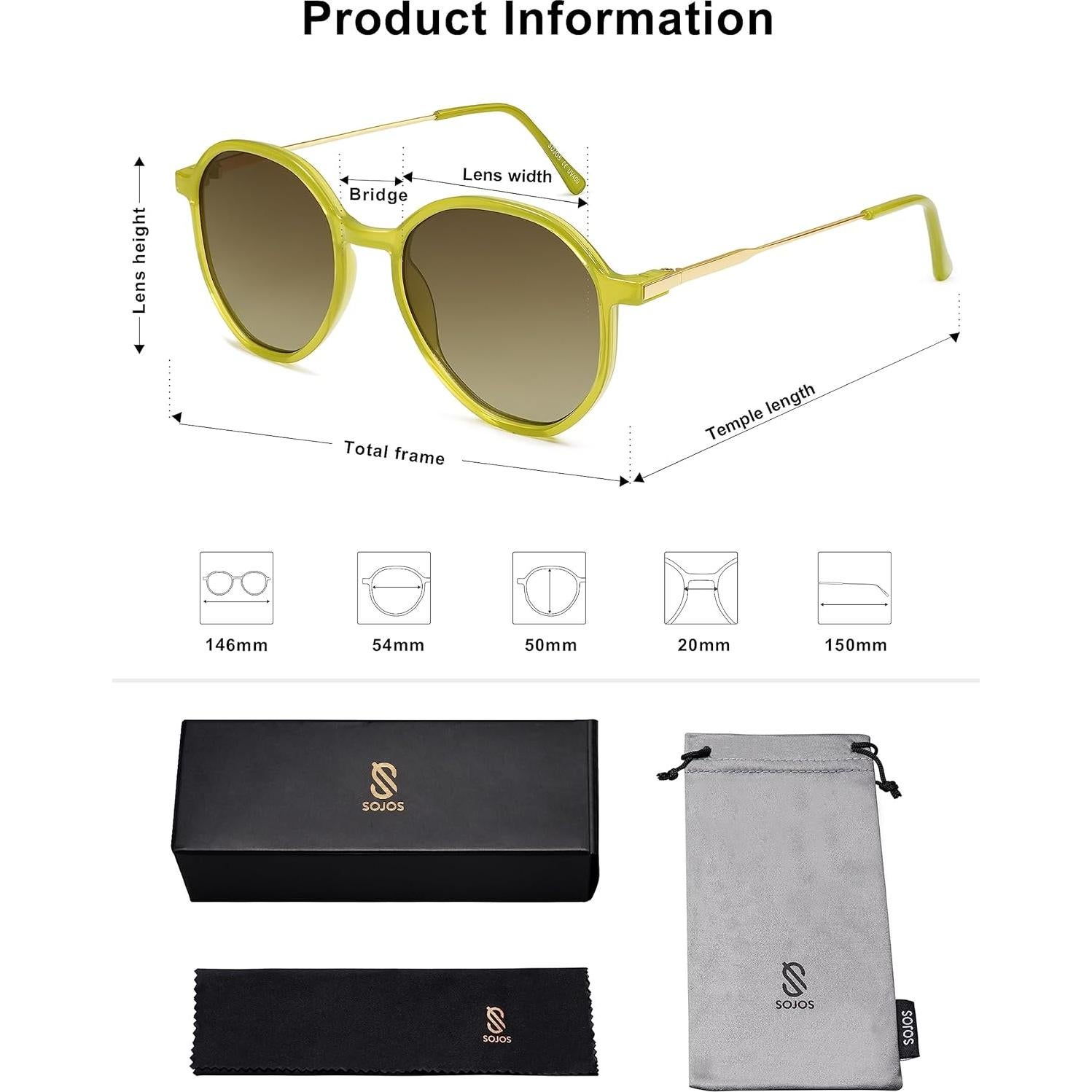 Gafas de sol hexagonales SOJOS UV400 para mujeres