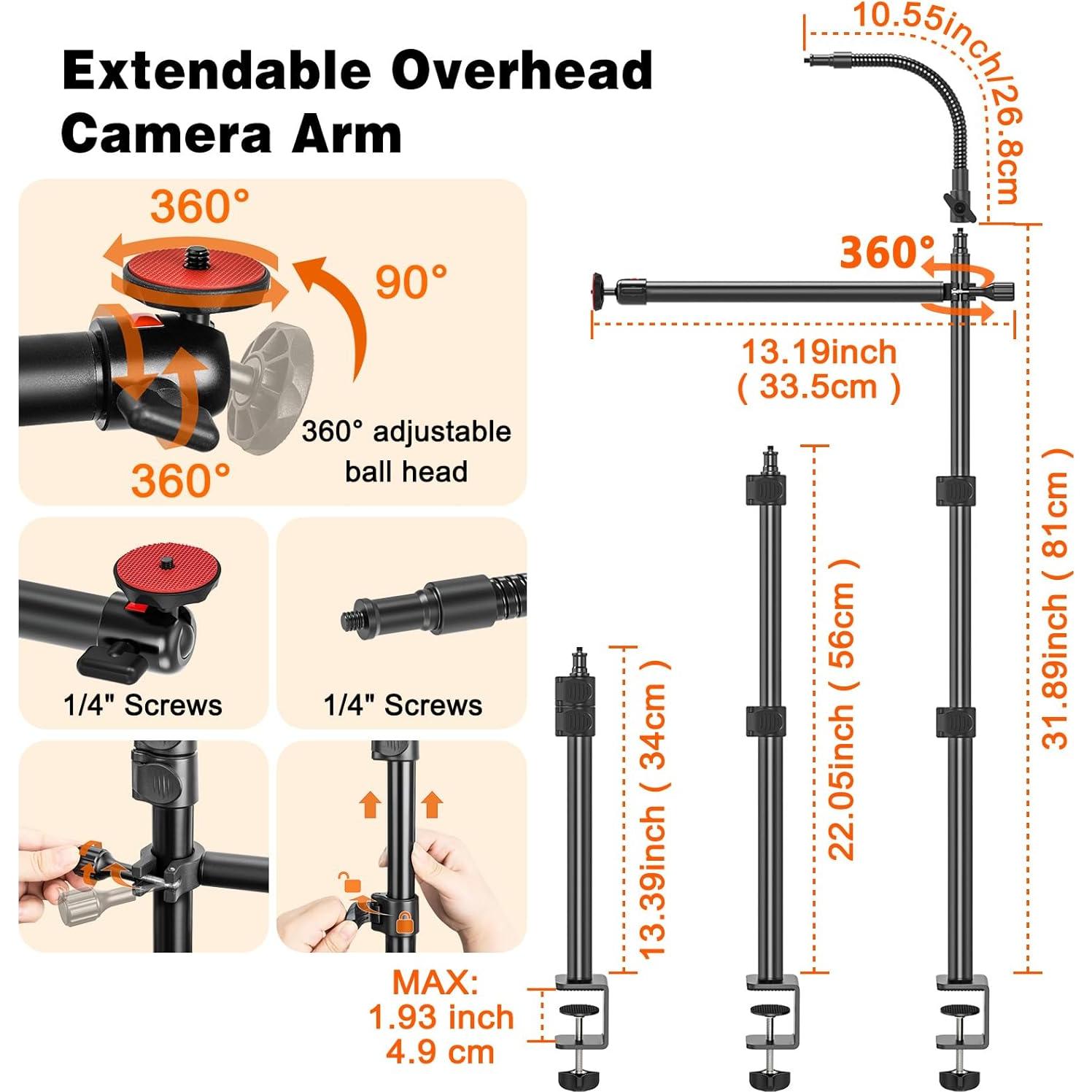 Soporte de Cámara Superior JUBOR, Brazo Articulado 34-81 cm