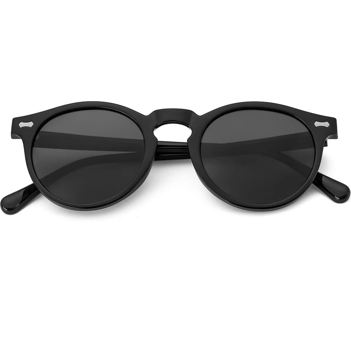 Gleyemor Gafas de Sol Polarizadas UV400 Redondas 48mm