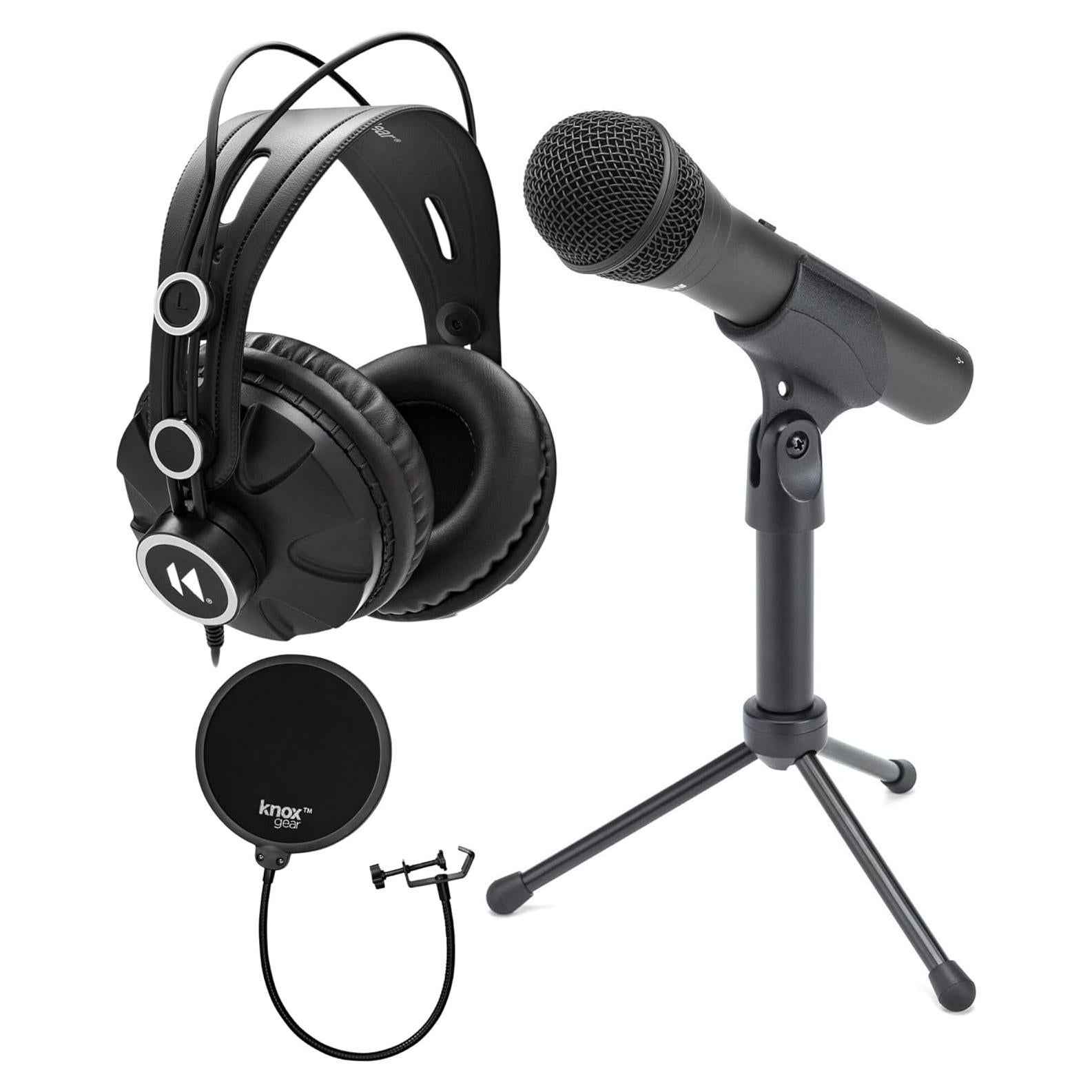 Micrófono Dinámico USB Samson Q2U con Auriculares y Filtro Antipop