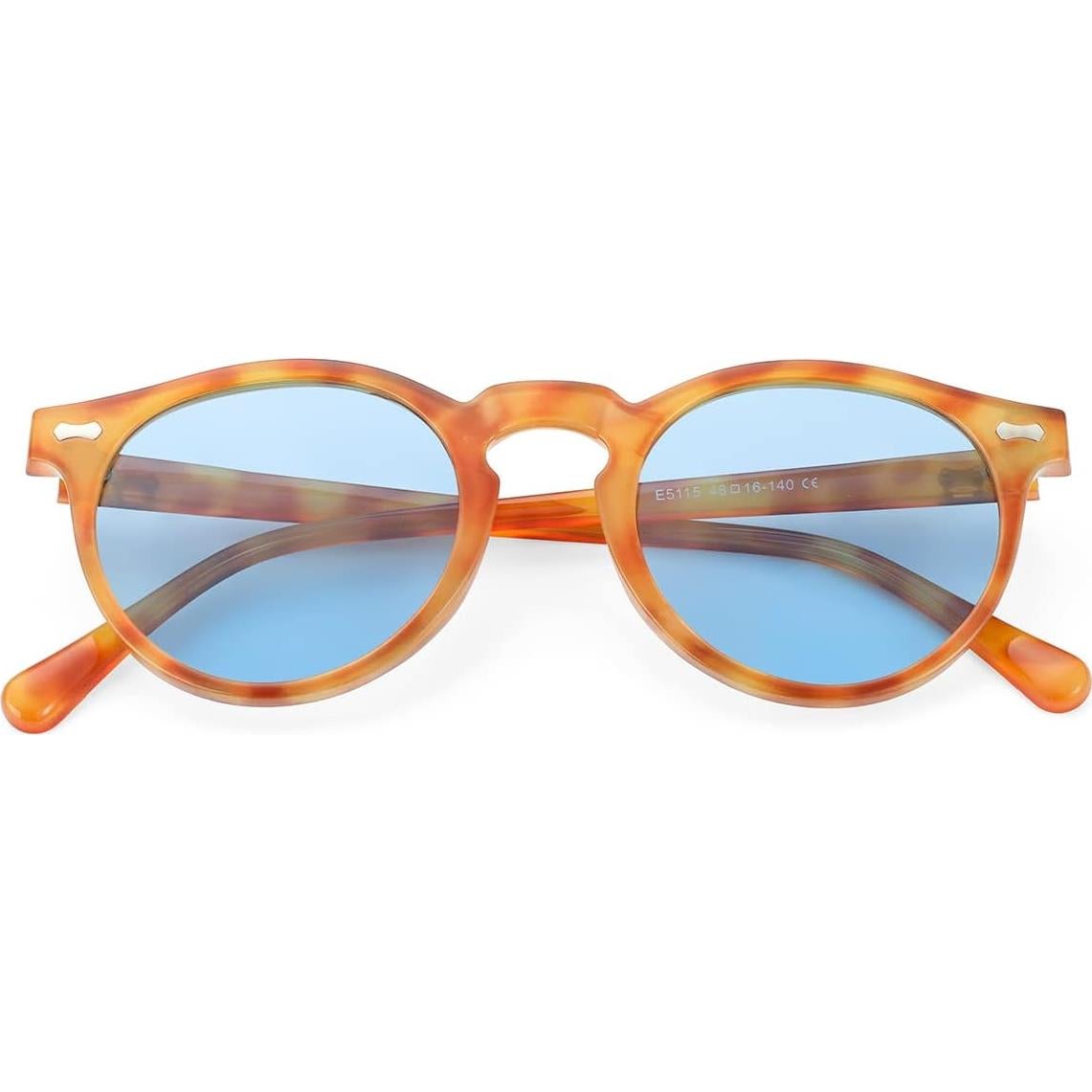 Gleyemor Gafas de Sol Polarizadas Redondas UV400 Unisex
