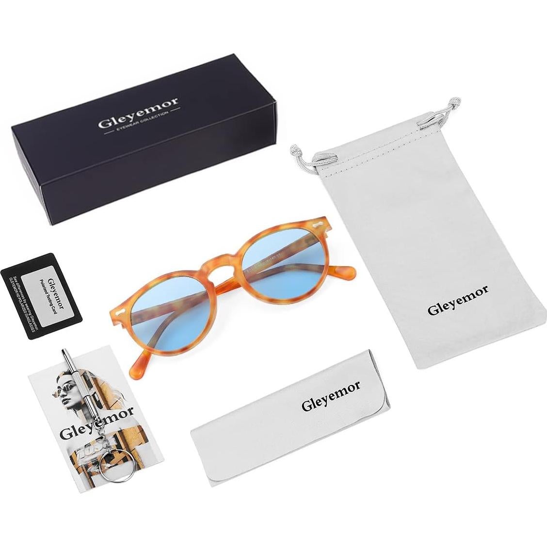 Gleyemor Gafas de Sol Polarizadas Redondas UV400 Unisex