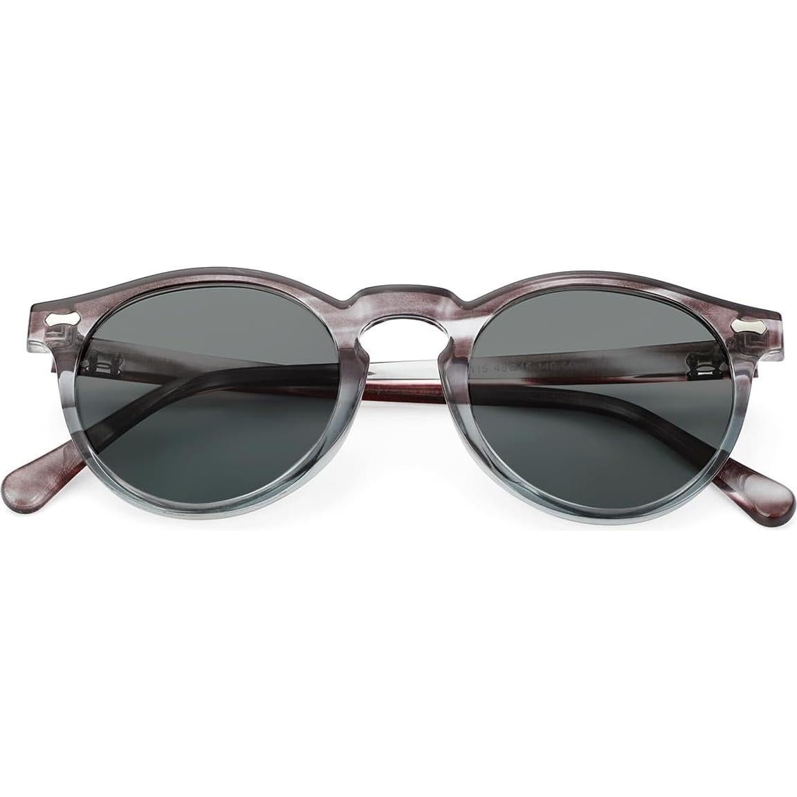 Gleyemor Gafas de Sol Polarizadas UV400 Redondas 48mm