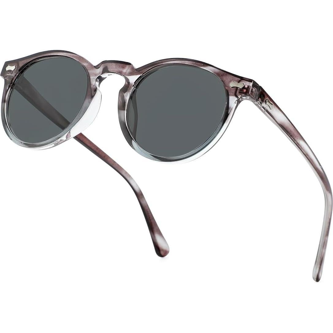 Gleyemor Gafas de Sol Polarizadas UV400 Redondas 48mm