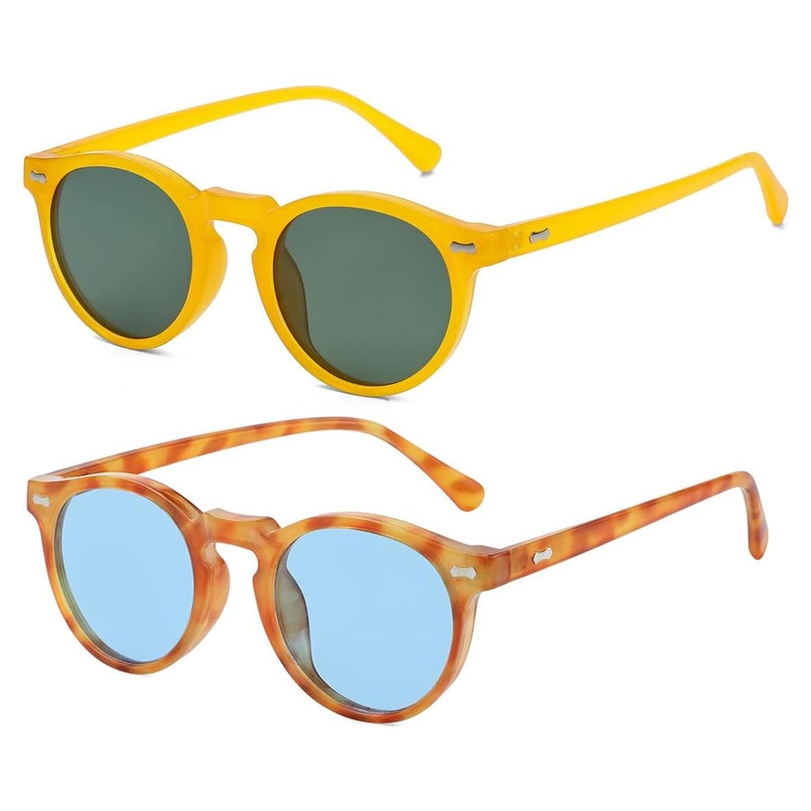 Gleyemor Gafas de Sol Polarizadas UV400 Redondas 48mm