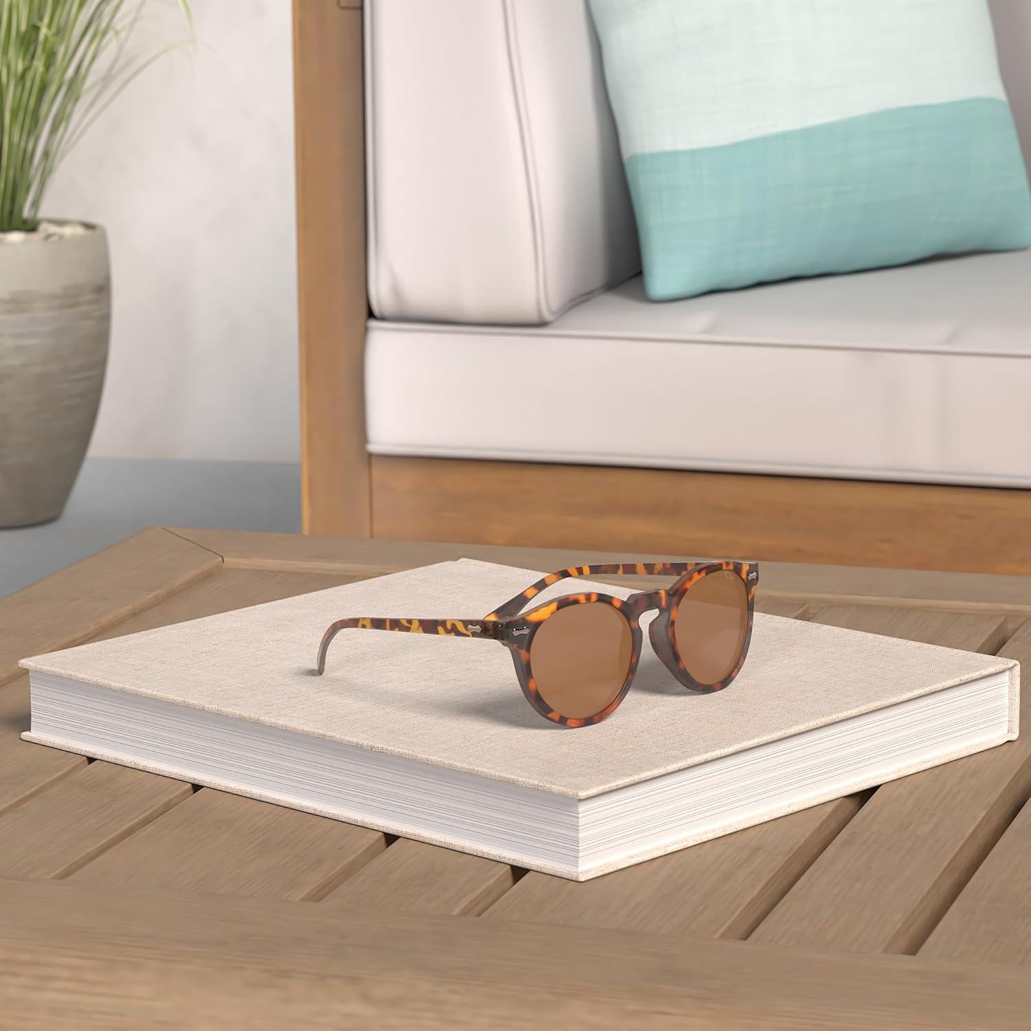 Gleyemor Gafas de Sol Polarizadas UV400 Marco Tortuga 48mm