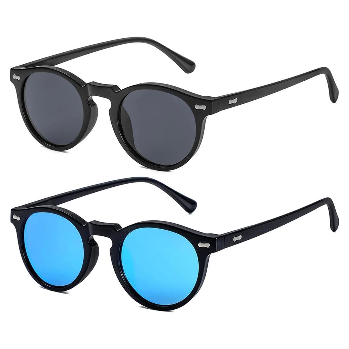 Gleyemor Gafas de Sol Polarizadas UV400 Redondas 48mm