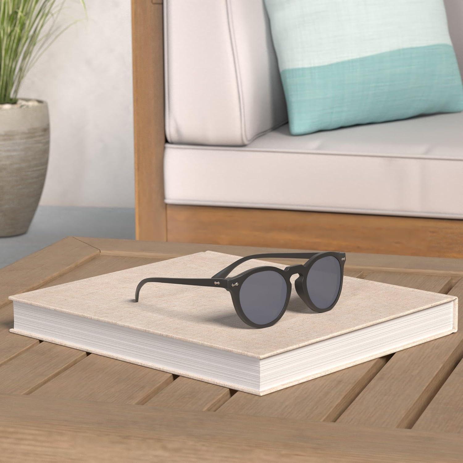 Gleyemor Gafas de Sol Polarizadas UV400 Redondas 48mm