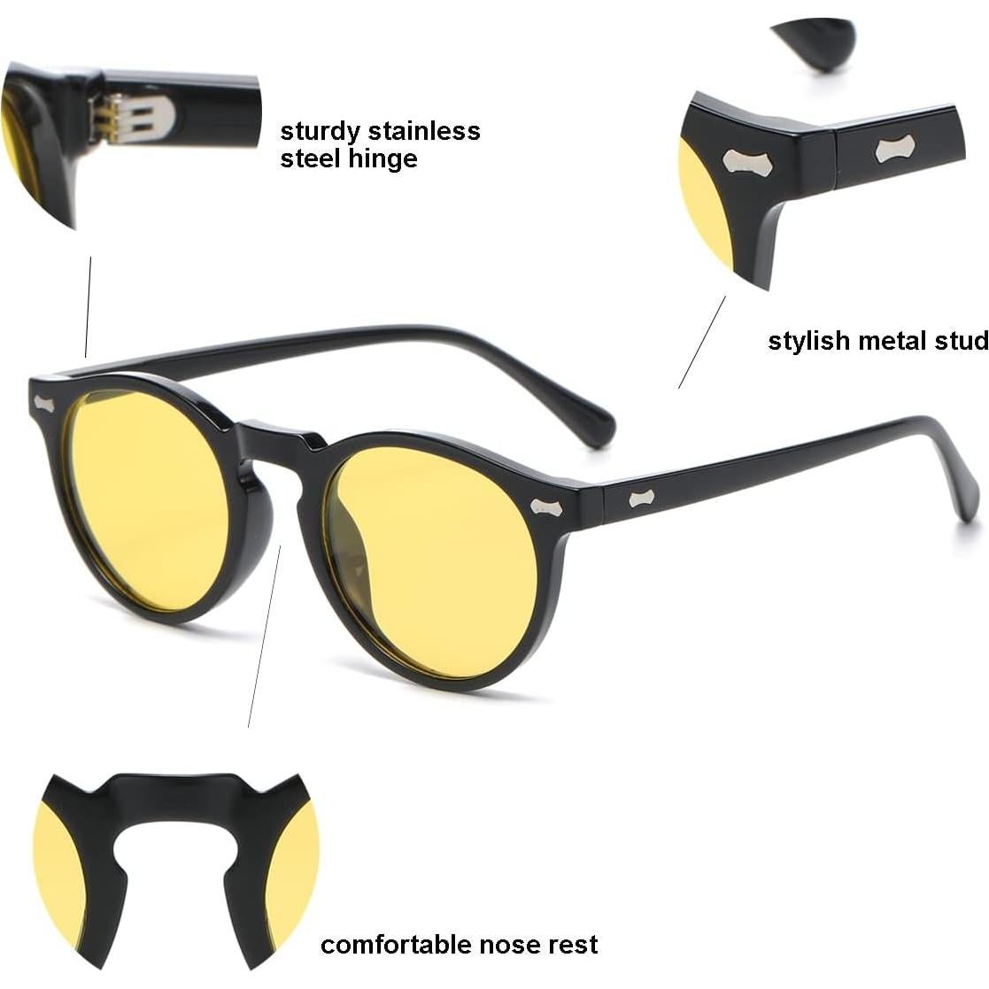 Gleyemor Gafas de Sol Polarizadas UV400 Marco Negro 48mm