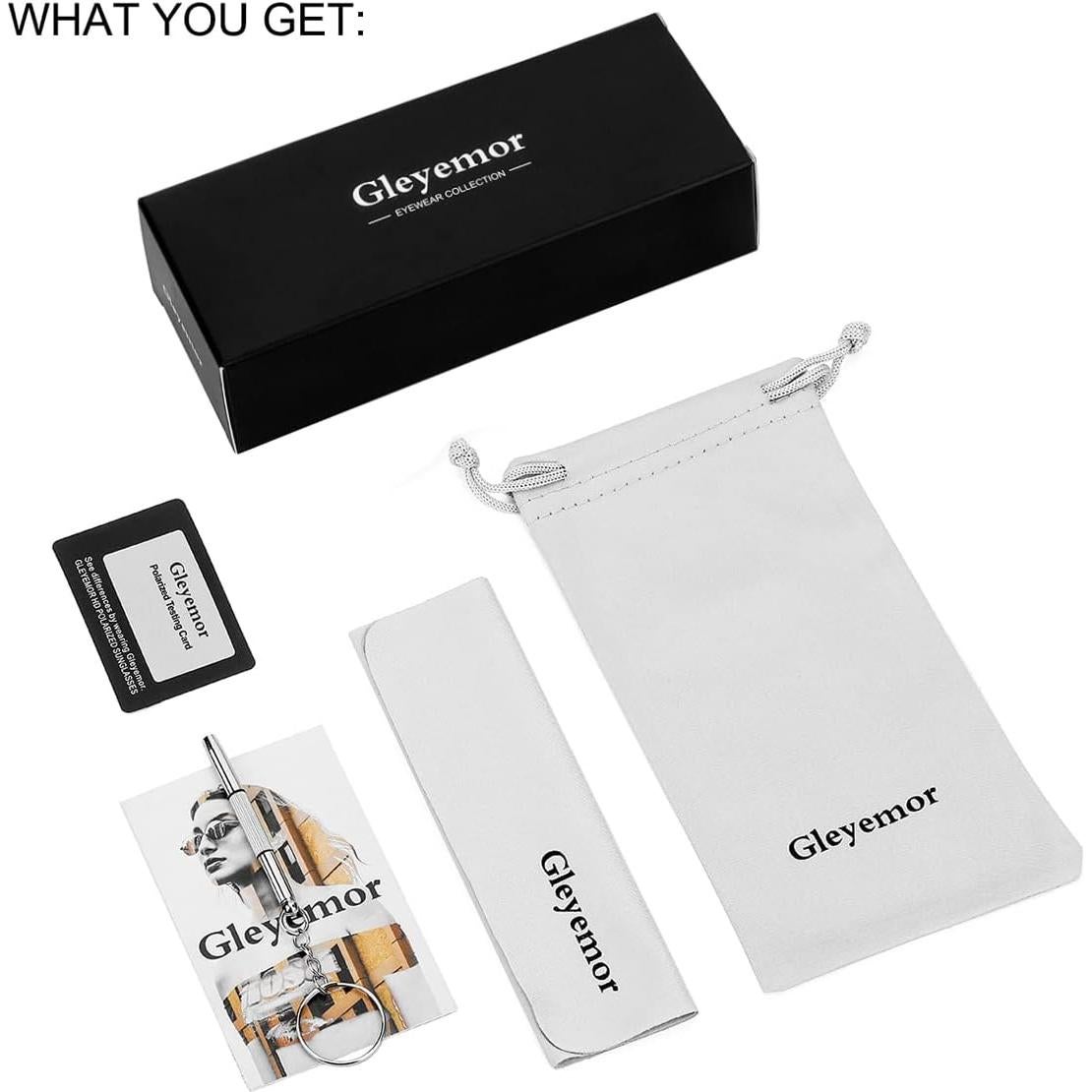 Gleyemor Gafas de Sol Polarizadas UV400 Marco Negro 48mm