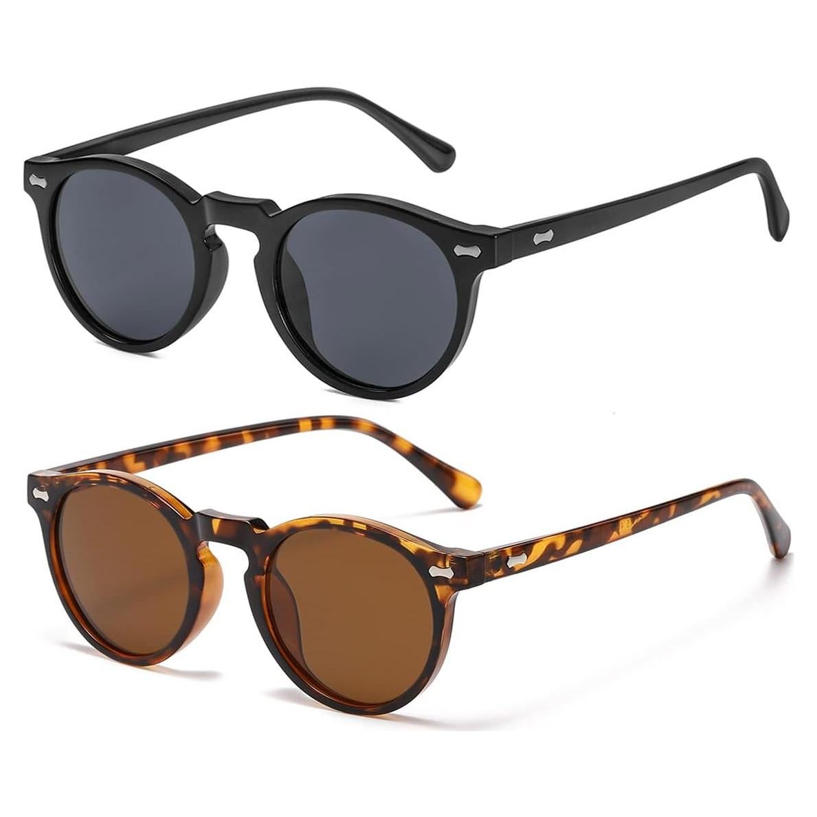 Gleyemor Gafas de Sol Polarizadas UV400 Redondas Unisex