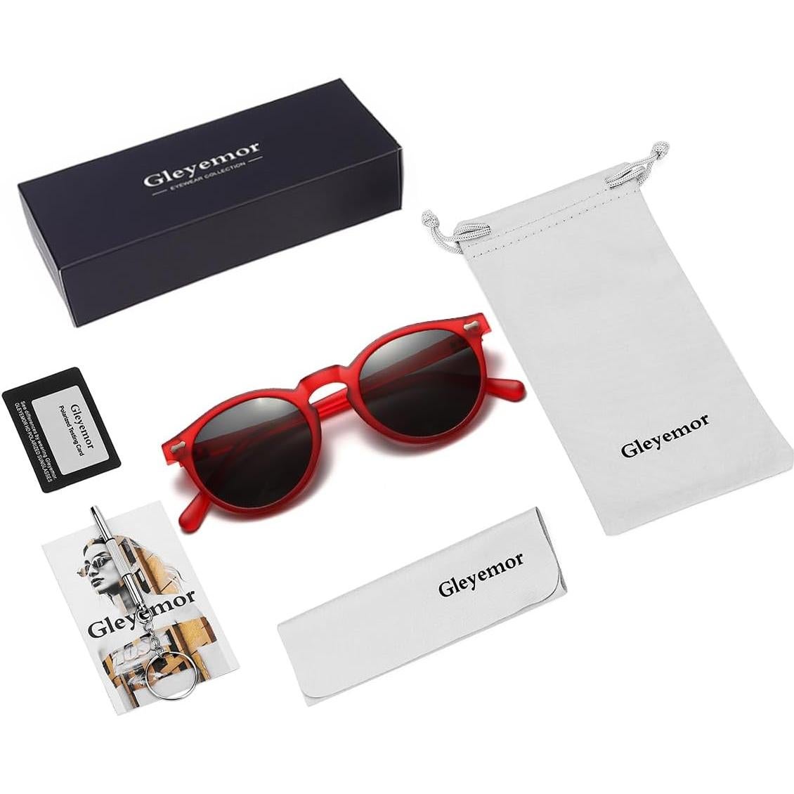 Gleyemor Gafas de Sol Polarizadas Redondas UV400 Unisex