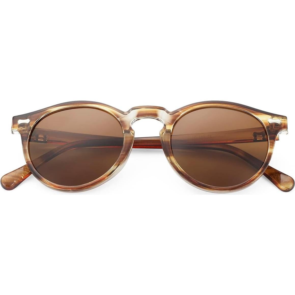 Gleyemor Gafas de Sol Polarizadas UV400 Redondas 48mm