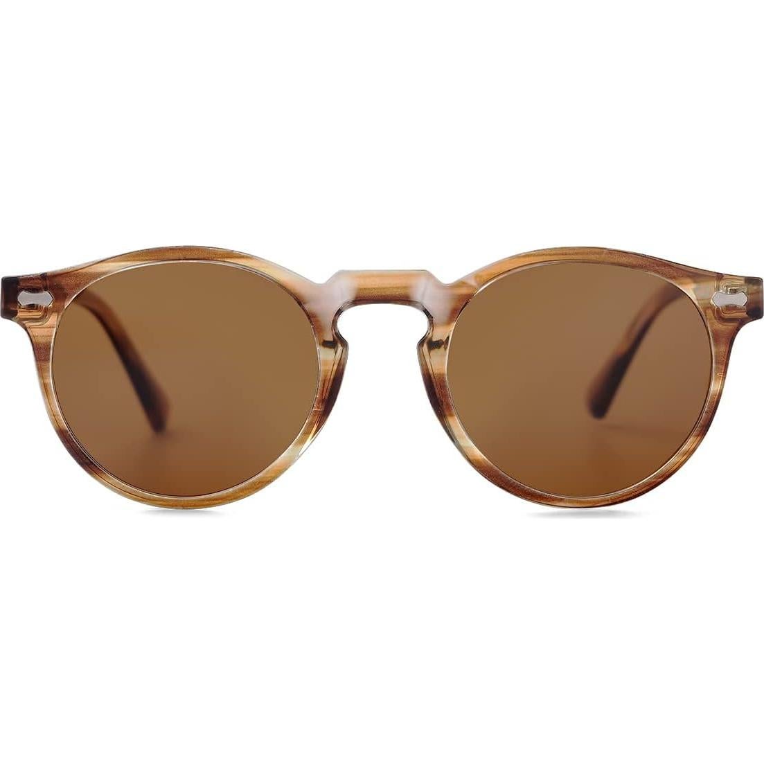 Gleyemor Gafas de Sol Polarizadas UV400 Redondas 48mm