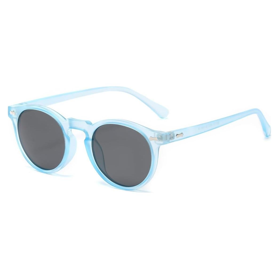 Gleyemor Gafas de Sol Polarizadas UV400 Redondas Azul