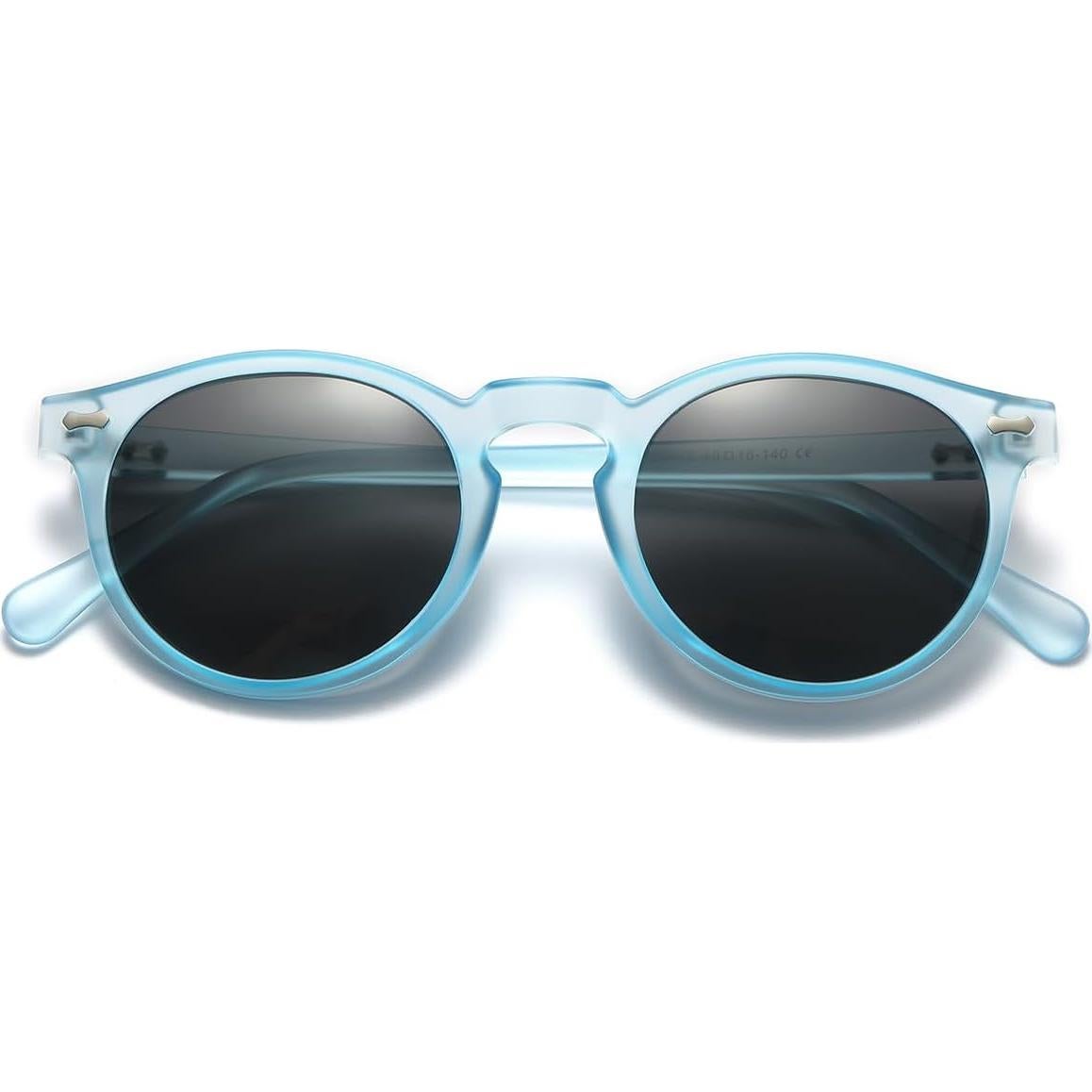 Gleyemor Gafas de Sol Polarizadas UV400 Redondas Azul