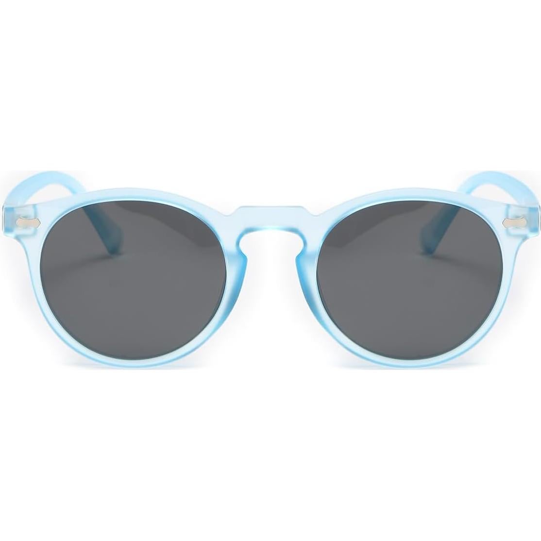 Gleyemor Gafas de Sol Polarizadas UV400 Redondas Azul